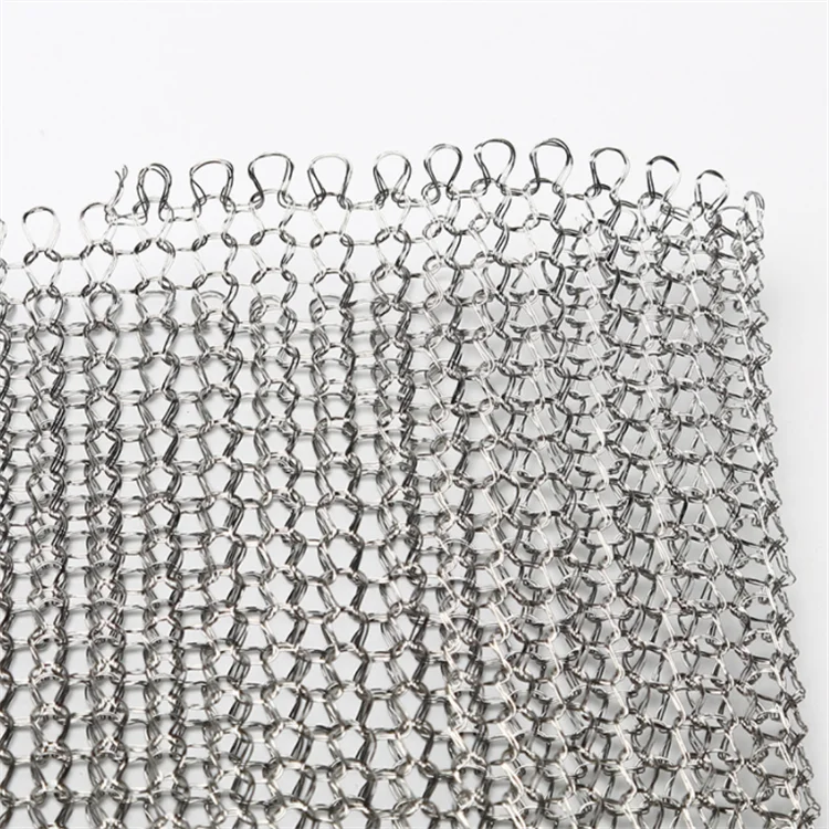 multi strand crochet weaving ginning PP nickel aluminum nickel copper 304 ss wire knitted wire mesh for distillation packing