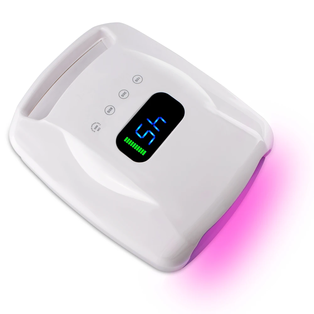 New Strong 96 Watts Uv Private Portable Rechargeable Single Finger Drying Gel Battery Operated Pro Cordless Led Nail Lamp