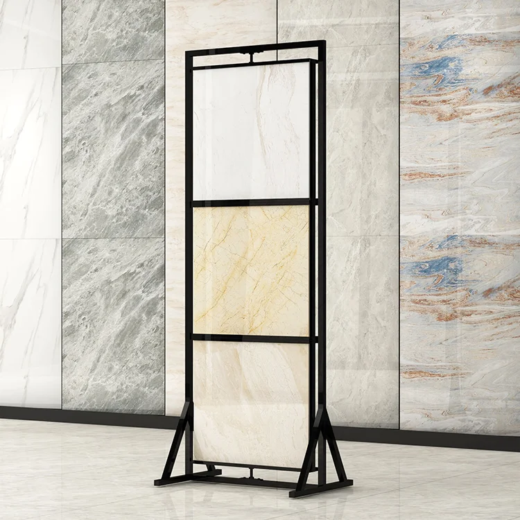 Hot Sale Showroom Customized Ceramic Sample Shelf Floor Marble Page Turning Tiles Display Racks