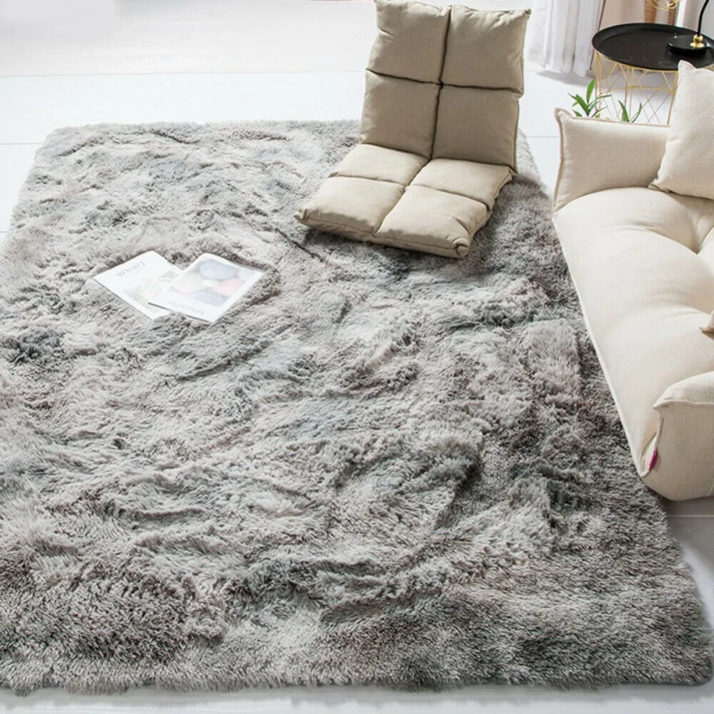 Long Plush Area Rug Soft Fake Fur Washable Non-Slip Decorative Floor Mat For Living Room Bedroom Playing Room