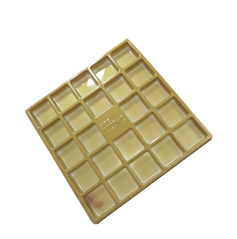 Food Grade Custom PS Plastic Golden Colorful Chocolate Insert Tray