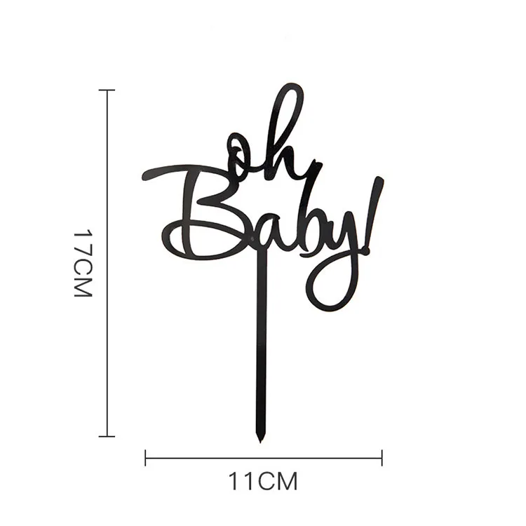 OH Baby Acrylic Birthday Cake Topper for Boy And Girls Baby Shower Decoration Kid Children Happy Birthday Cake Topper