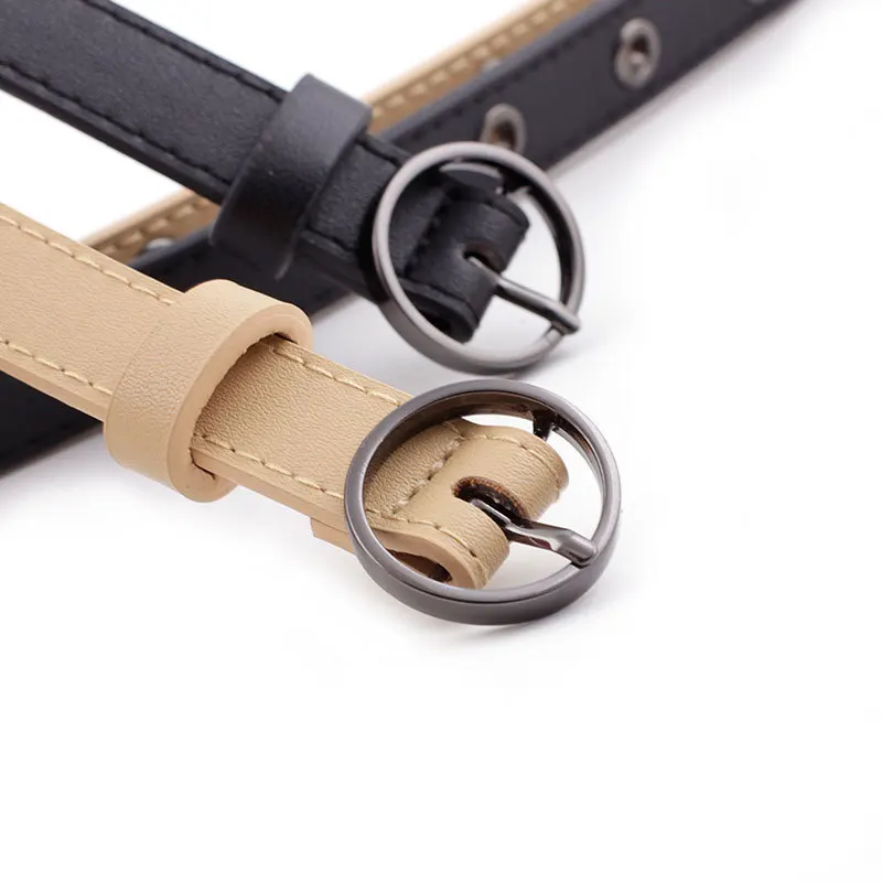 Ремень в стиле панк женский тонкий узкий пояс из искусственной кожи с металлическими Люверсами западном рок для джинсов большие размеры