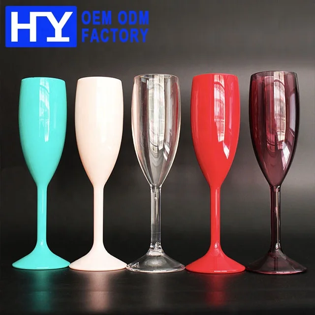
Unbreakable 6oz Custom Logo Polycarbonate Plastic Champagne Flute Glasses 