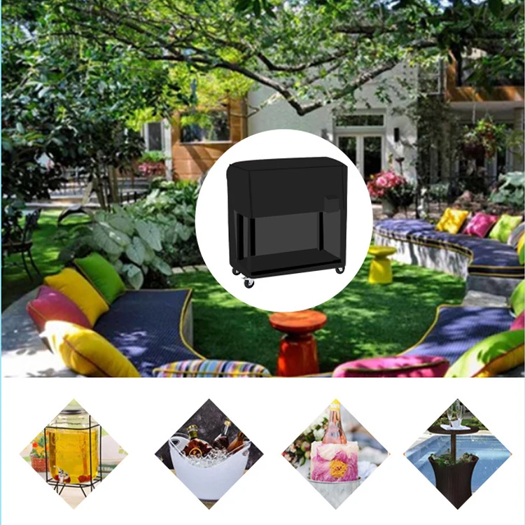 Outdoor cold drink truck protective cover Black Oxford cloth stir-frying ice machine cover Hand push refrigerator car cover
