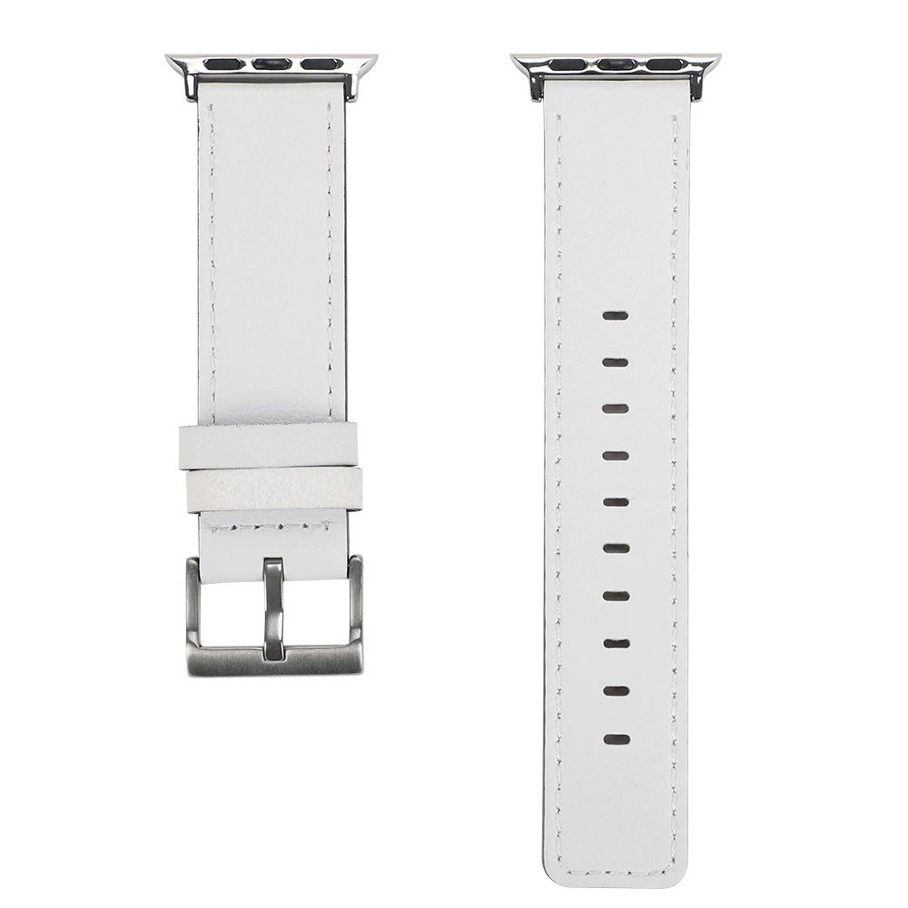 2022 Hot selling Fashion Genuine Leather Watch Bands with Metal Folding Buckle for Apple Watch Series 1/2/3/4