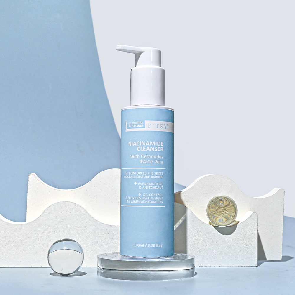 OEM Hyaluronic Acid Aloe Niacinamide Anti-Aging Face Wash Balanced Foaming Cleanser for Pores and oily skin