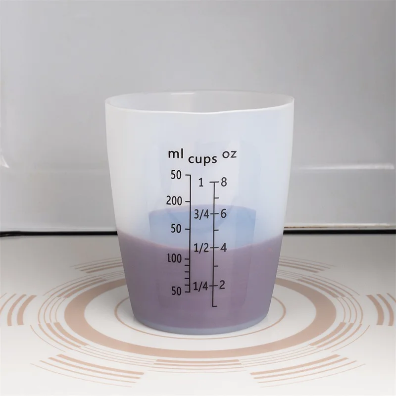 2 шт 250 мл 500 силиконовые мерные чашки со шкалой прозрачный градиентный для Смешивания Краски пятно лаборатории эпоксидной смолы контейнер-цистерна