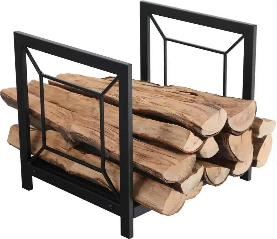 New Innovation Camping Decorative Firewood Storage Firewood Black Wooden Firewood Storage