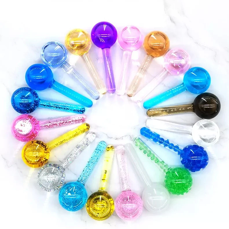 Oem Private Logo Multi-functional Beauty Equipment Cold Roller Ball Glass Freeze Facial Ice Globes For Face Skin Care