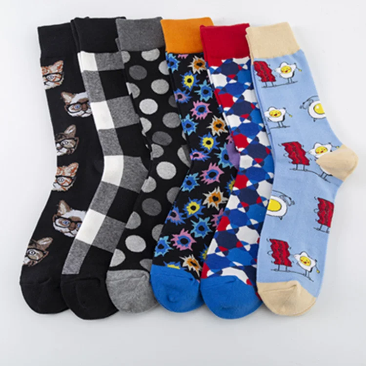 China Gold Manufacturer High Quality Designer Fashion Luxury Custom Combed Cotton Socks for Men