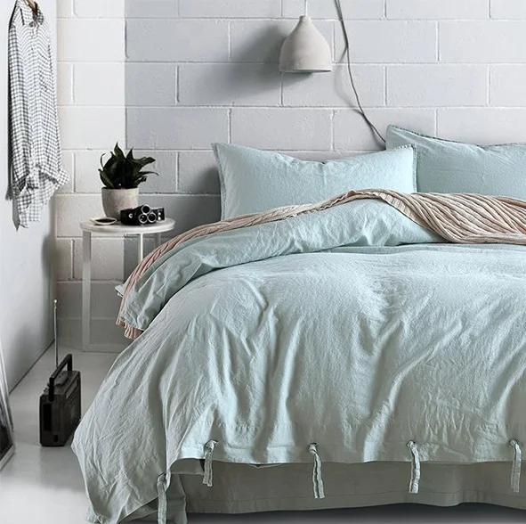 
Luxury Royal 3D Printed Adult Woven Plain 100% Linen Duvet Cover Set 