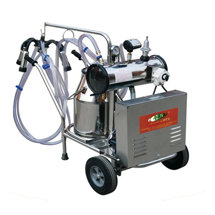 Simple operation vacuum pump double milk barrel milking machine