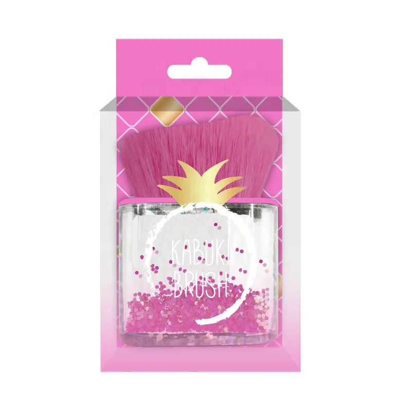 Clear plastic handle cosmetic single foundation brush crystal foundation makeup brush