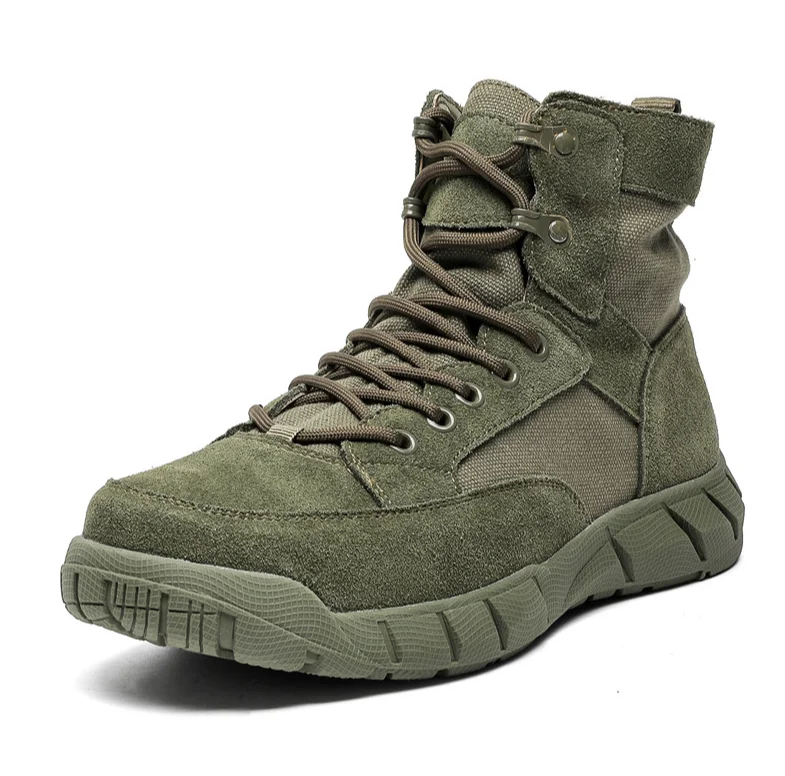 TSB01 Classic Super light weight Suede cow leather breathable summer combat boots with side zip fast take off