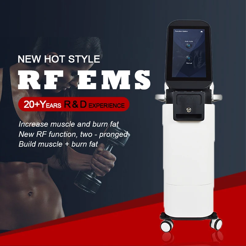 Professional muscle building stimulator 5 handle body sculpting ems training machine with rf function