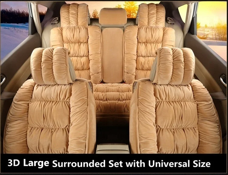 Quick Shipping 3D Cotton Velvet Universal Winter Car Seat Covers