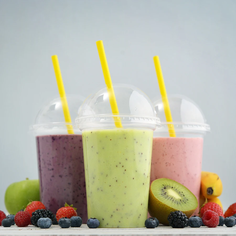 Customized Takeaway Coffee Cup Disposable Transparent Lid Boba Cup Clear Plastic Dessert Cups