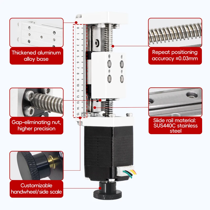 UMOT LMD8S11HD05-090 Small Nema 8 Stepper Lead Screw Linear Actuator 0.5a Stroke 30mm 18mnm(2.52oz.In) Lead 2mm 4mm With Sensor