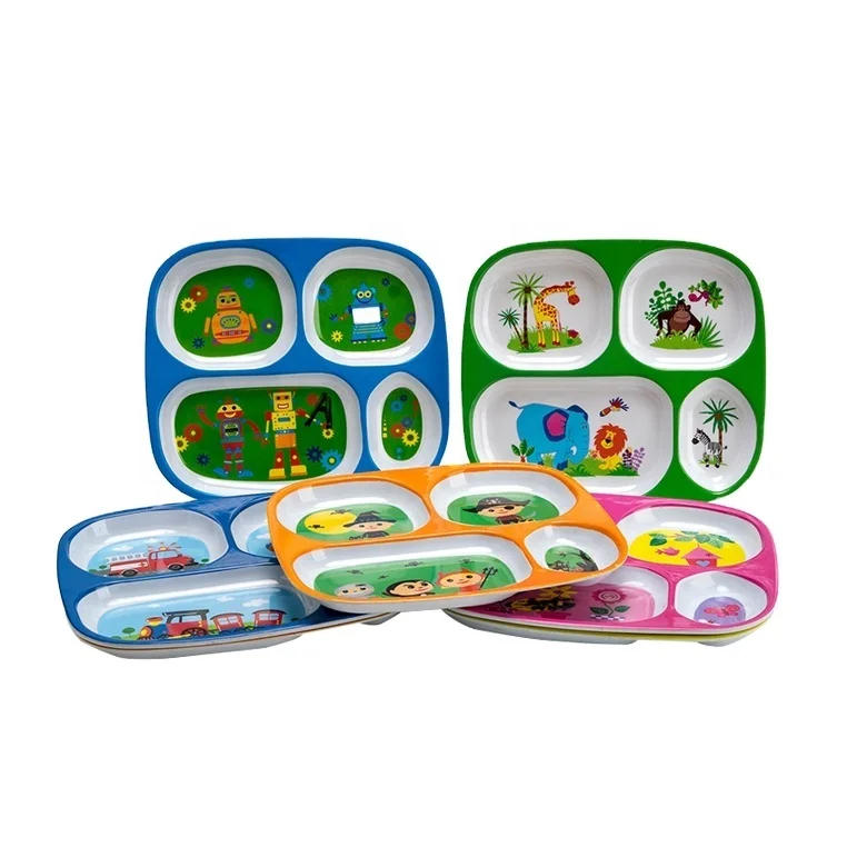 OEM Wholesale novelty western eco friendly brilliant cute baby tableware  kids dinnerware set with custom logo