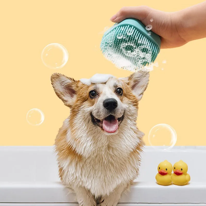 Щетка для мытья собак многофункциональная силиконовая для ухода за душем