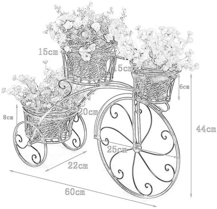 Home Garden Decor Nostalgic Bicycle metal Plant Stand for Outdoor and Indoor