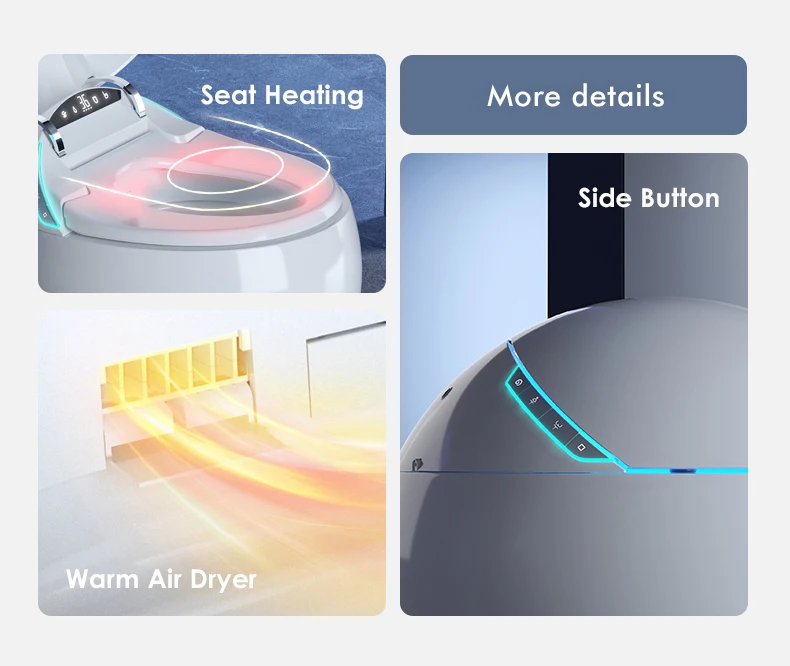 2023 modern round intelligent auto flush electric bidet self-cleaning wc toilet bowl automatic egg shape smart toilet