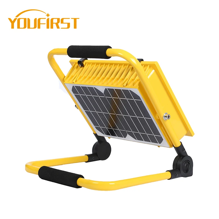 Hot Selling High Lumens Outdoor Waterproof Ip65 Black Yellow 100w Solar Charging Led Flood Light