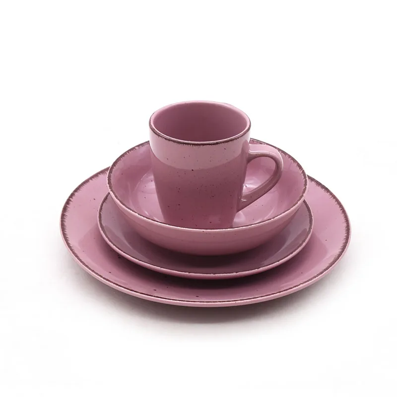 Food Grade USA Melamine Nature Dinnerware 12pcs Melamine Solid Dinner Set