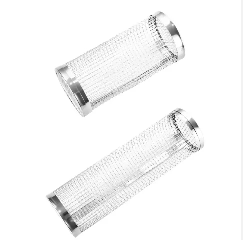 Stainless Steel Barbecue Rolling Grilling Basket BBQ Outdoor Grill net for Outdoor Grill