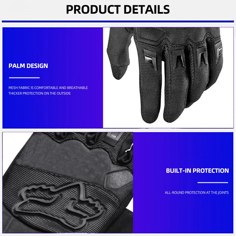 Hot Sale  Custom High Quality riding glove PU leather Motorcycle gloves