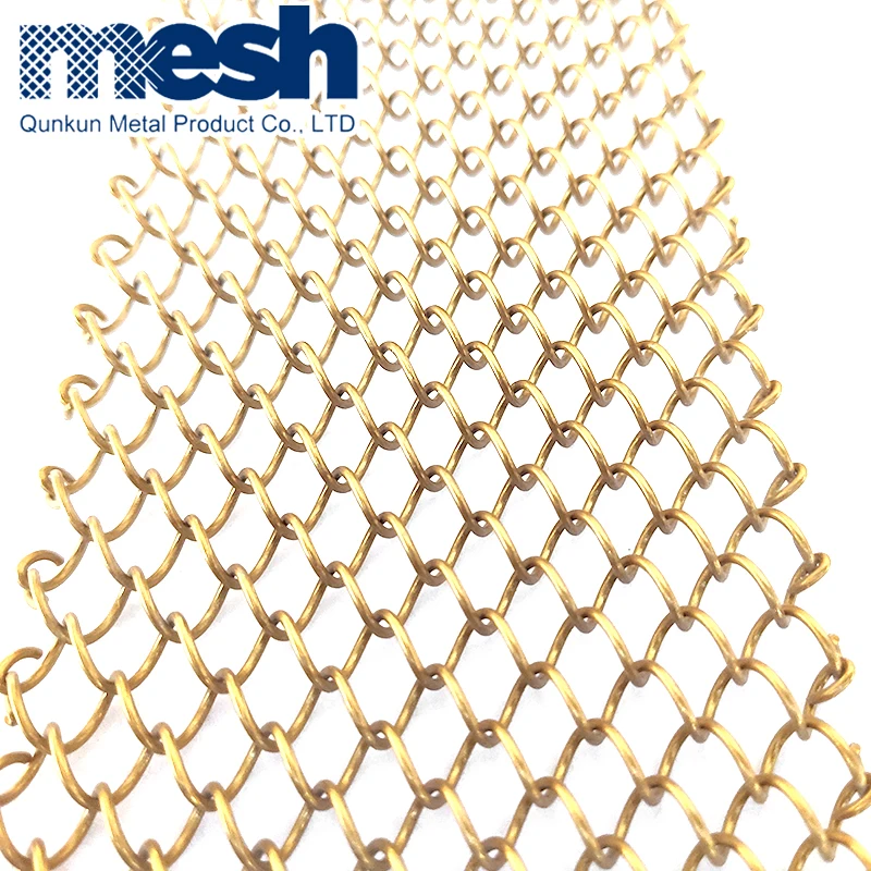 Hotel Decoration Metal Mesh Curtain Fabric Fire Prevention