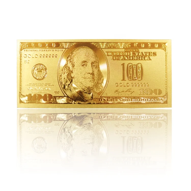 FS-Craft Factory Nice Quality 24k Gold Plated Dollar Bill Banknote Foil 100 Dollar