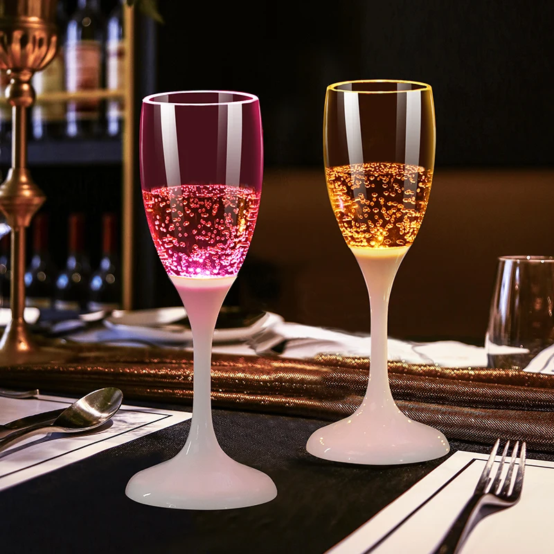 Bridal Shower Party Supplies Eco Friendly Acrylic Glasses Drinkware Led Flashing Cups Plastic Wine Glass Champagne Flutes