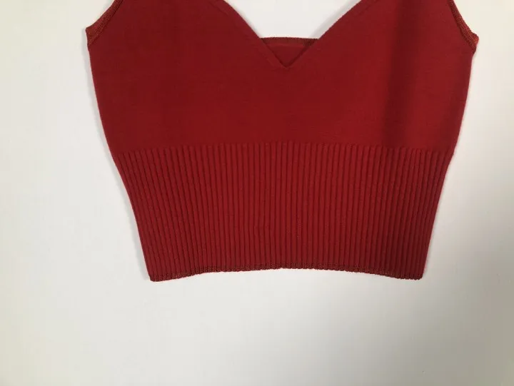 Wholesale Custom Crop Top Sleeveless Summer Knitted Vest Women Ladies Vest Top