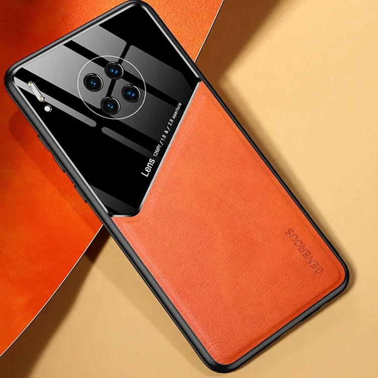 Fashion Shockproof Tempered Glass Leather Pattern Silicone Case Phone Cover For Huawei P30 Pro P30 Lite Back Cases