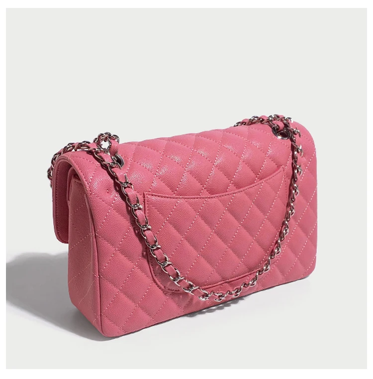 Hot Selling Ladies Pu Leather Cross Body Bag Classic Quilted Metal Chain Shoulder Bag