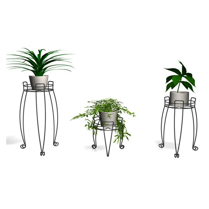 Black 370*370*570 Furniture Shop Stands Multiple Flower Display Holder