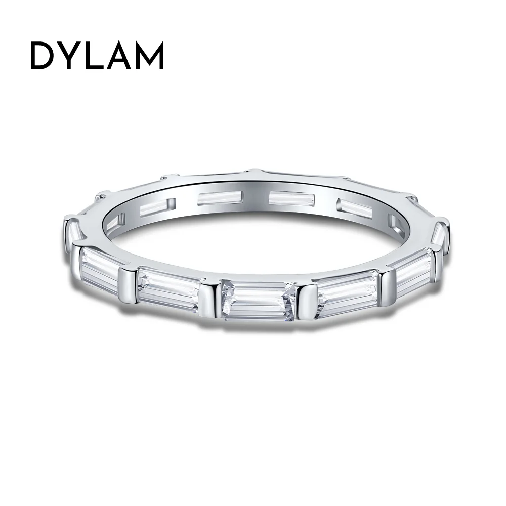 Минималистичные серебряные кольца Dylam, серебро 100% пробы, серебряные кольца, ювелирные изделия с бриллиантами, бамбуковые кольца для подарка