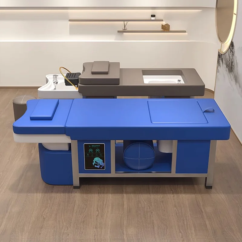 Thai style modern thai spa head water therapy treatment lay down washing salon massage shampoo bowl bed