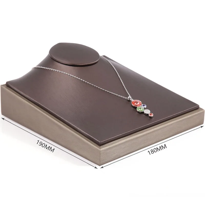 
DIGU Brushed PU leather model neck necklace display stand jewelry pendant frame window necklace bust jewelry display props 