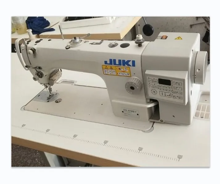 Used Japan Brand Jukis 8700B-7 automatic direct drive lockstitch industrial sewing machine with automatic thread trimmer