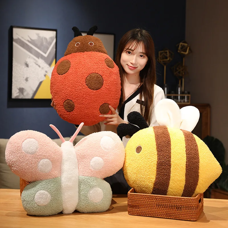 Honey Bee Doll Cute Doll Beetle Stuffed Animal Ladybird Butterfly Pillow Pillow Girl Bed Home Decoration Caticorn Plush Pillow