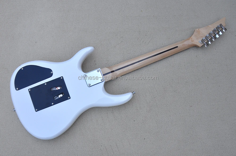 Flyoung Высококачественная белая электрическая гитара Floyd Rose Bridge из розового дерева