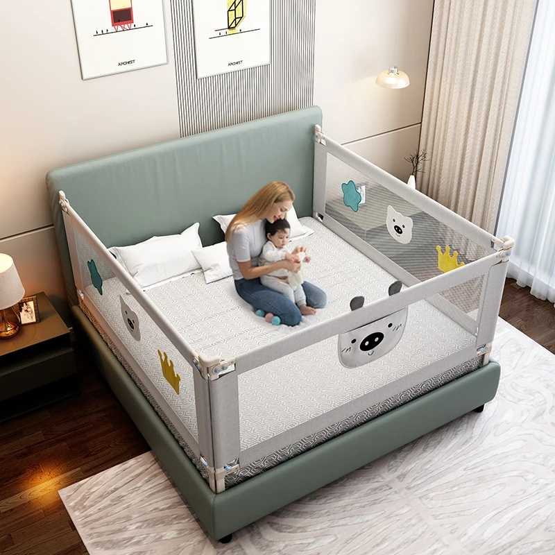 Foldable Baby Safety Queen Bed Frame Railing Guard Protection Safety Guard Breathable Babyproof Crib Bed Rails