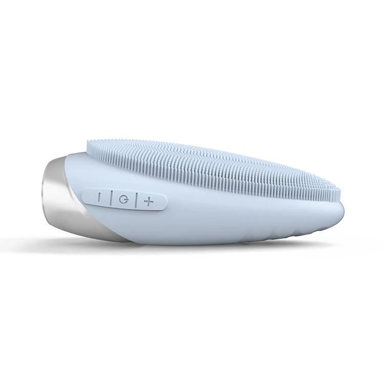 Longer Softer Liquid Silicone Facial Cleansing Brush with Massage Area on the back
