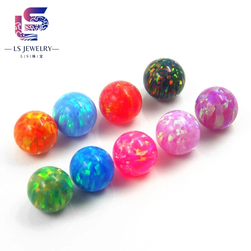Заводская лаборатория, без смолы, искусственные Круглые Бусины Из розового/черного/белого/синего желе для изготовления ювелирных изделий, Выращенный в лаборатории опал