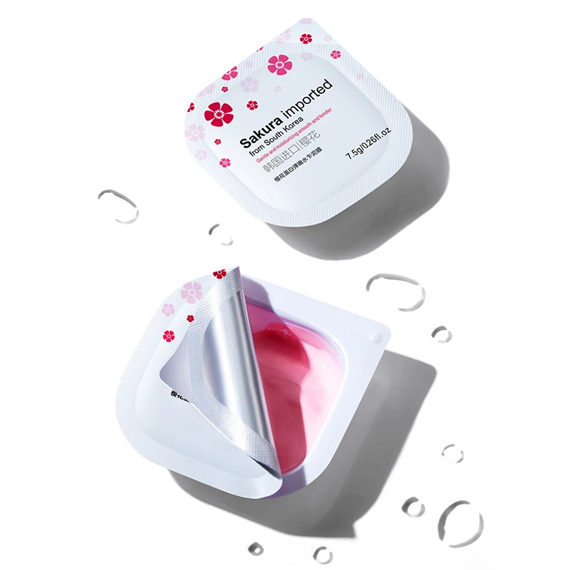 Organic OEM Customized Moisturizing Repairing Cherry Sakura Protein Elastic Softening Disposable Facial Mud Mask Korea