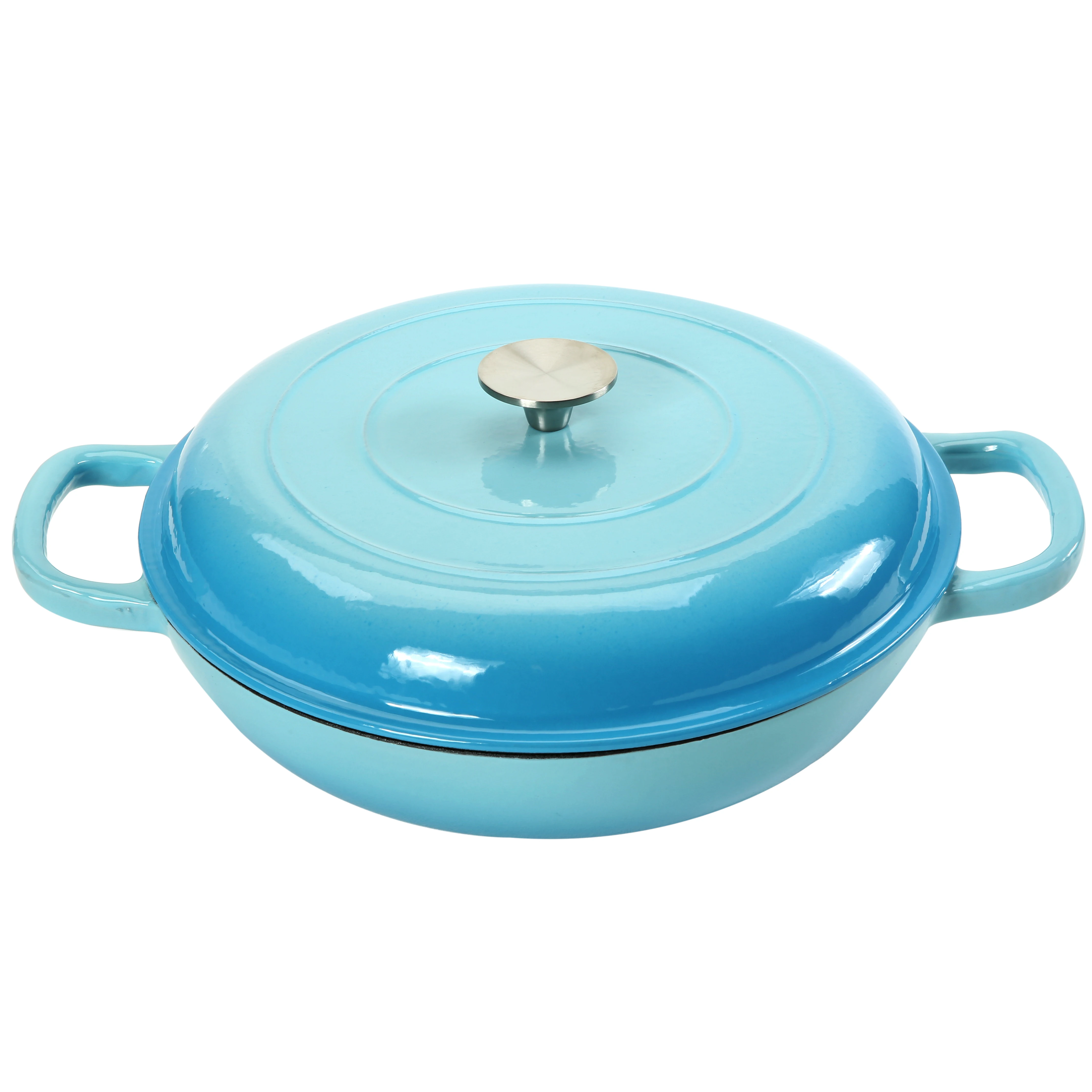 3.8 Quart Cast Iron Casserole Pot, Casserole Porcelain Enameled Cast Iron Dutch Oven Pot for Family Gift