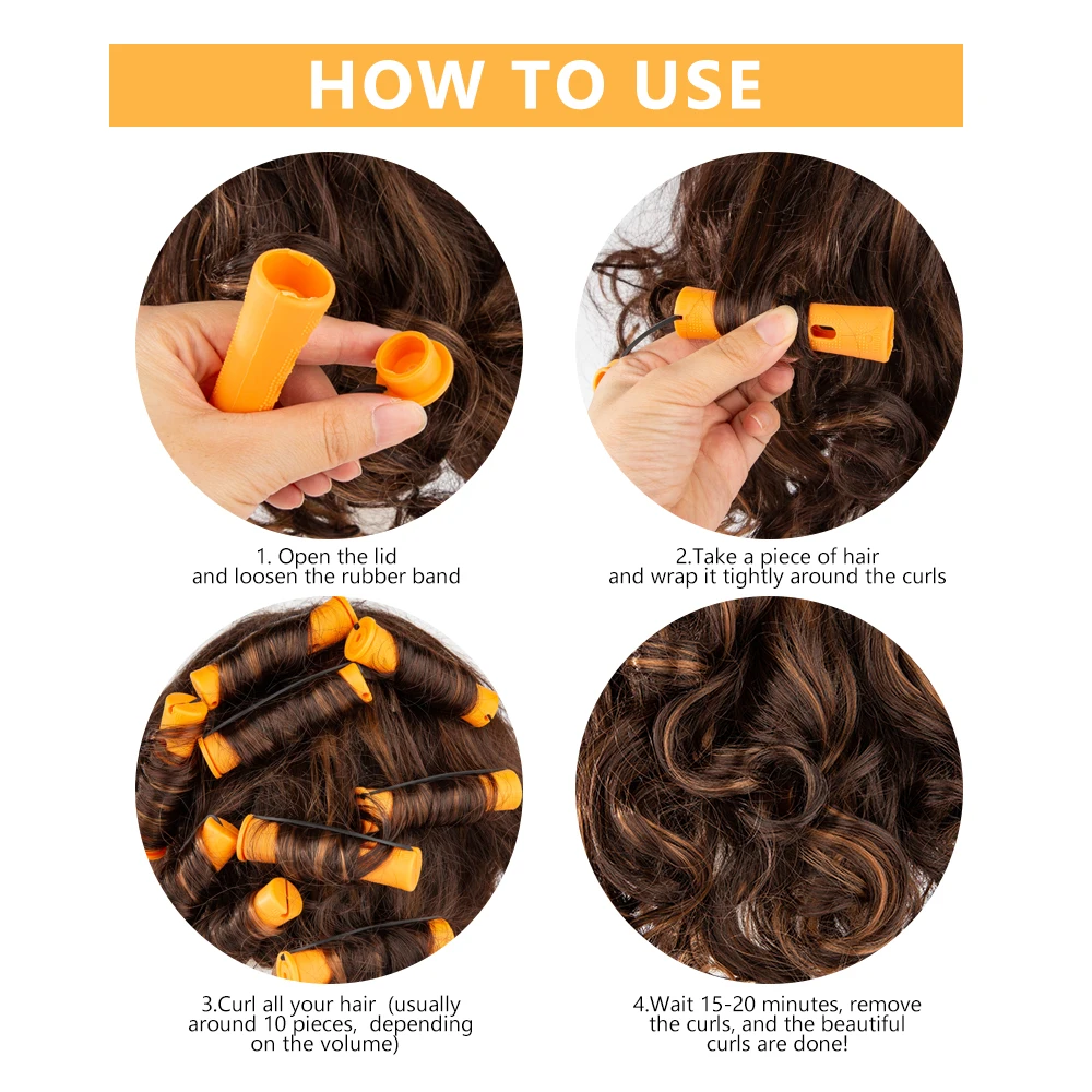 Salon DIY Hair Tools Styling Roller Set Quality 0.7cm-4cm Diameter Curling Rods Hair Rollers Plastic Heatless Hair Curler Set
